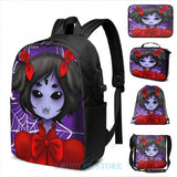 Funny Graphic Print Undertale - Muffet USB Charge Backpack