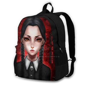 Wednesday Addams Laptop School Backpack Bag Gothic Dark Alternative Darkness