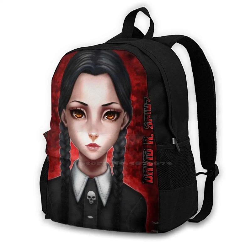 Wednesday Addams Laptop School Backpack Bag Gothic Dark Alternative Darkness