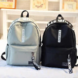 Large Capacity Campus Canvas Schoolbag Backpack