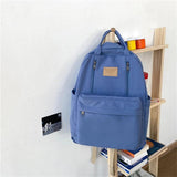 Double Zipper Backpack Multifunction Women Teenager Girls Laptop Backpack