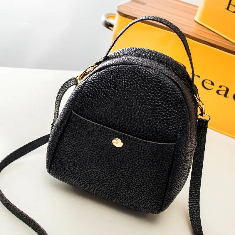 Lichee Leather Mini Backpack Crossbody Bag for Women