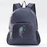 Foldable Feather Pattern Backpack for Women Outdoor Sport