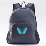 Foldable Feather Pattern Backpack for Women Outdoor Sport