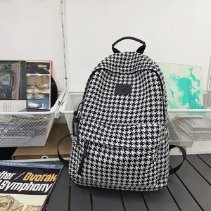 Thousand Bird Pattern Nylon Women Backpack Schoolbag For Teenage Girls