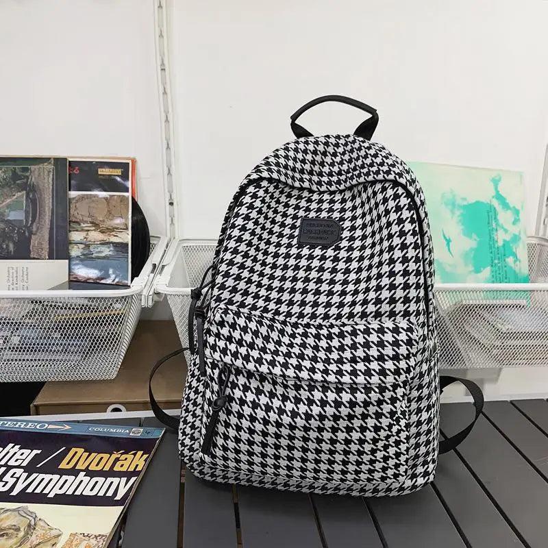 Thousand Bird Pattern Nylon Women Backpack Schoolbag For Teenage Girls