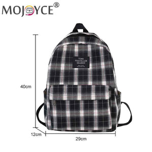 Plaid Backpack for Women Student Travel Sports