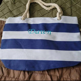 Personalized Name Beach Tote Bag Bridal Gift Totes Bridesmaids Gift Bag Embroide