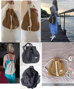 Summer Straw Bag Women Backpack Rucksack For Girls Mochila Beach Shoulder Bag