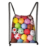 Donut Rainbow Drawstring Bag Candy Backpack Kids Kindergarten School