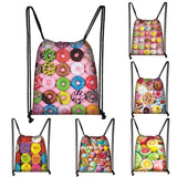 Donut Rainbow Drawstring Bag Candy Backpack Kids Kindergarten School