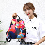 Anti Theft Women Backpack Durable Fabric Oxford School Bag Pretty Style
