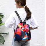 Anti Theft Women Backpack Durable Fabric Oxford School Bag Pretty Style