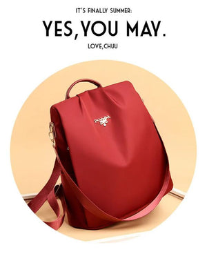 Anti Theft Women Backpack Durable Fabric Oxford School Bag Pretty Style