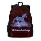 Galaxy Dreaming Unicorn Backpack School Laptop Travel Bag