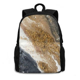 Marble Travel Laptop Bagpack Bags Granite Crystal