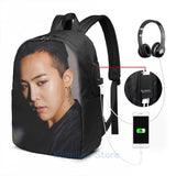 G Dragon USB Charge Backpack Men Women Travel Bag