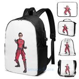 Funny Graphic Print Chapa Danger Force USB Charge Backpack