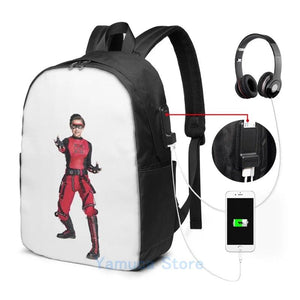 Funny Graphic Print Chapa Danger Force USB Charge Backpack
