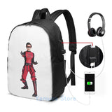 Funny Graphic Print Chapa Danger Force USB Charge Backpack
