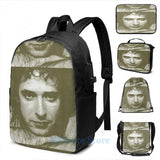 Funny Graphic print Gustavo Cerati(2) USB Charge Backpack men School bags Women