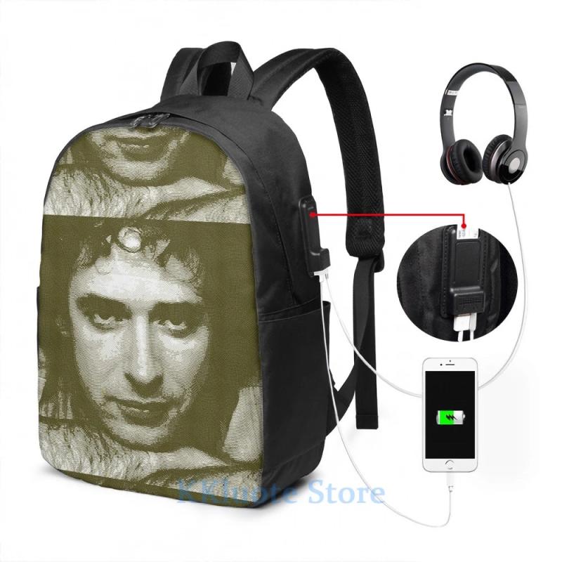 Funny Graphic print Gustavo Cerati(2) USB Charge Backpack men School bags Women