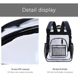 Eco-Friendly Transparent Backpack Storage Large Capacity PVC Unisex