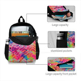 Neon Pattern Travel Laptop School Backpack Tie Dye