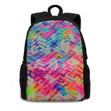 Neon Pattern Travel Laptop School Backpack Tie Dye
