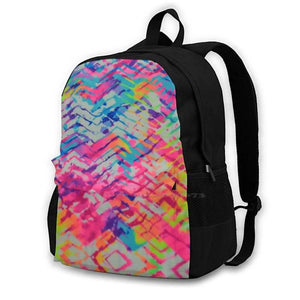Neon Pattern Travel Laptop School Backpack Tie Dye