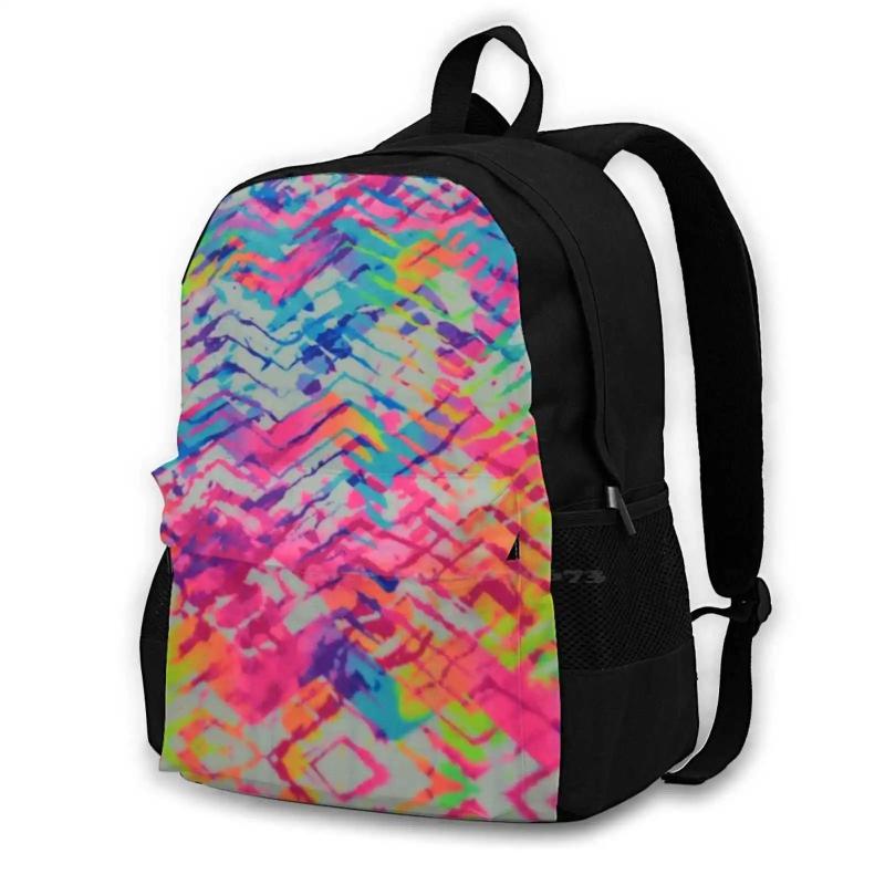 Neon Pattern Travel Laptop School Backpack Tie Dye