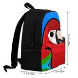 Red & Green Macaw Large Capacity Backpack Laptop Travel Bags