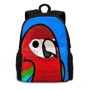 Red & Green Macaw Large Capacity Backpack Laptop Travel Bags