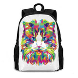 Colorful Cat Backpack For School Laptop Travel Bag
