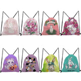 Rabbit Printed Drawstring Backpack for Students