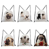 Pug Dog Printed Backpack for Students Travel