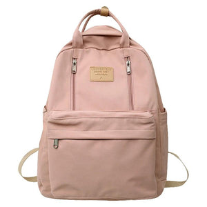 Double Zip Women Backpack Student Shoulder Bag