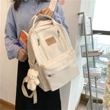 Double Zip Women Backpack Student Shoulder Bag