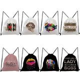 Portable High Hipster Rainbow Leopard Lips Print Backpack