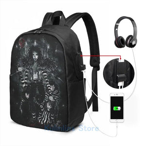 Funny Graphic print Jack USB Charge Backpack men School bags