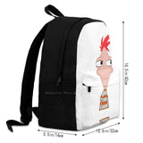 3D Print Backpack Casual Bag Funny Phineas Cartoon