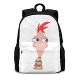 3D Print Backpack Casual Bag Funny Phineas Cartoon