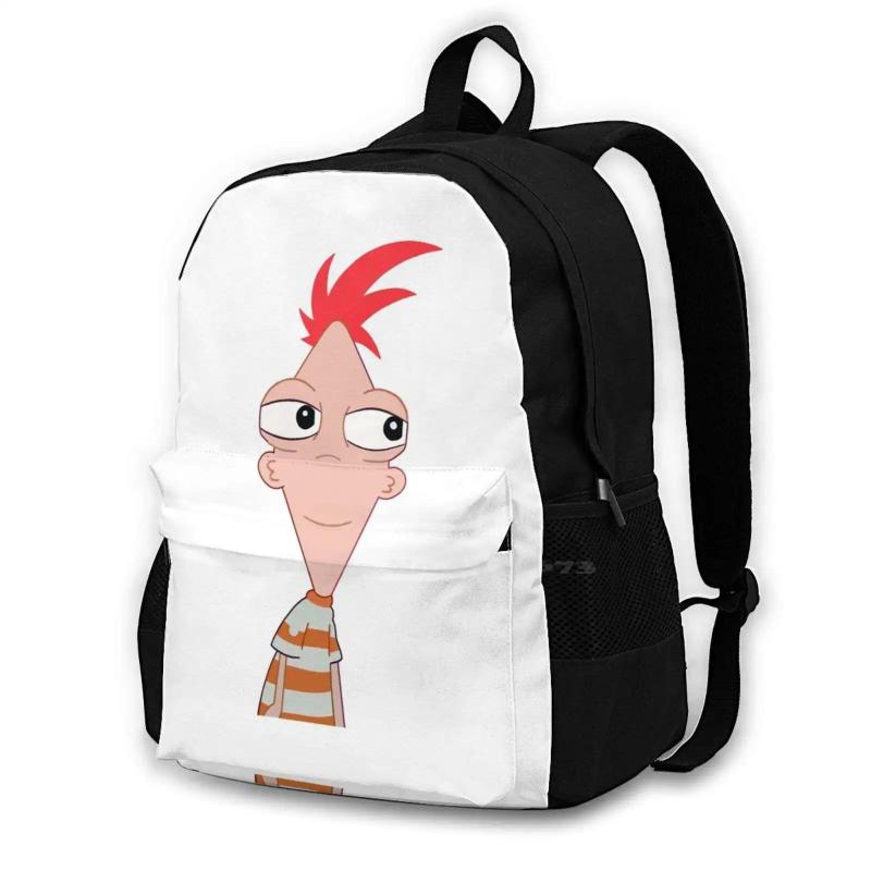 3D Print Backpack Casual Bag Funny Phineas Cartoon