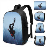 Funny Graphic Miles Morales USB Charge Backpack