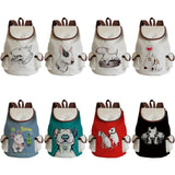 Funny Bull Terrier Dog Print Women Backpack Casual Linen School Traveling Pack