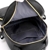 Cartoon Cat PU Leather Women Backpack School Bags