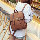 PU Casual Double Backpack for Women