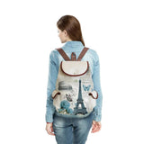 Eiffel Tower Print Women's Backpack Beach Travel School Bag