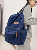Harajuku Denim Backpack Large Capacity Schoolbag