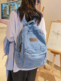 Harajuku Denim Backpack Large Capacity Schoolbag